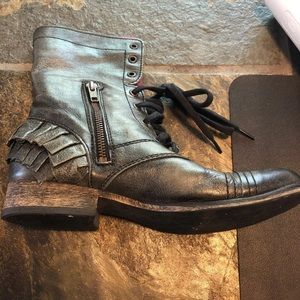 Betsey Johnson ruffle combat boots